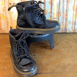Dr. Martens Zavala Black Patent Leather Boots 10M